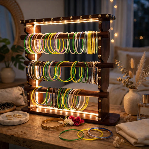 Handcrafted Wooden Bangle & Jewelry Organizer