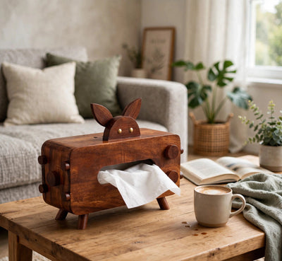π° Handmade Wooden Bunny Tissue Box