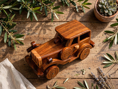 Classic Handmade Wooden Decorative Car | Premium Home & Office Décor