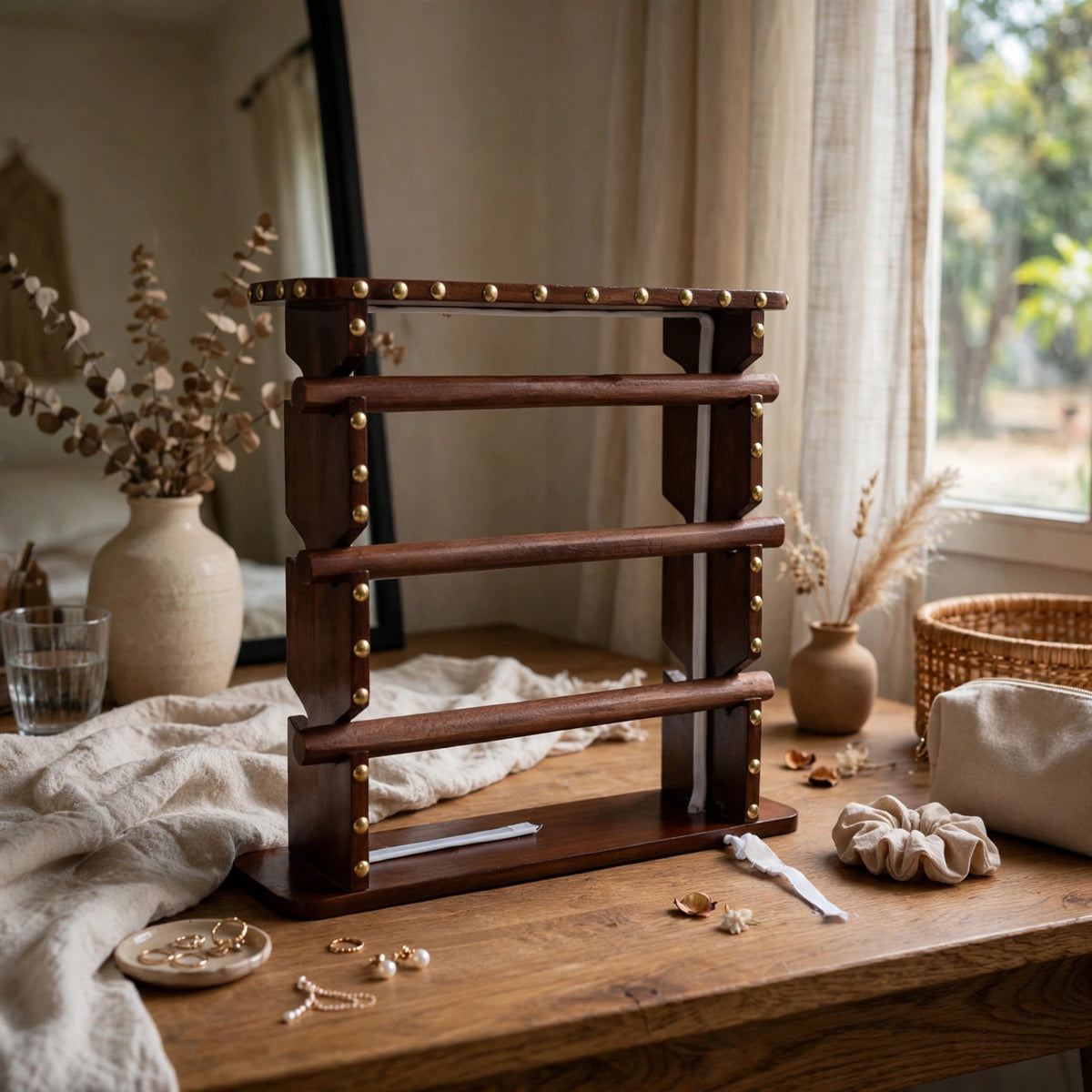 Handcrafted Wooden Bangle & Jewelry Organizer