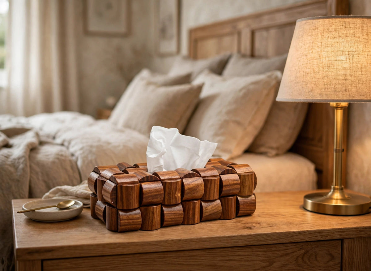 Handcrafted Wooden Tissue Box Holder