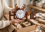 Handcrafted Wooden HOME Wall Clock