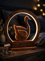 Wooden Swan LED Night Lamp