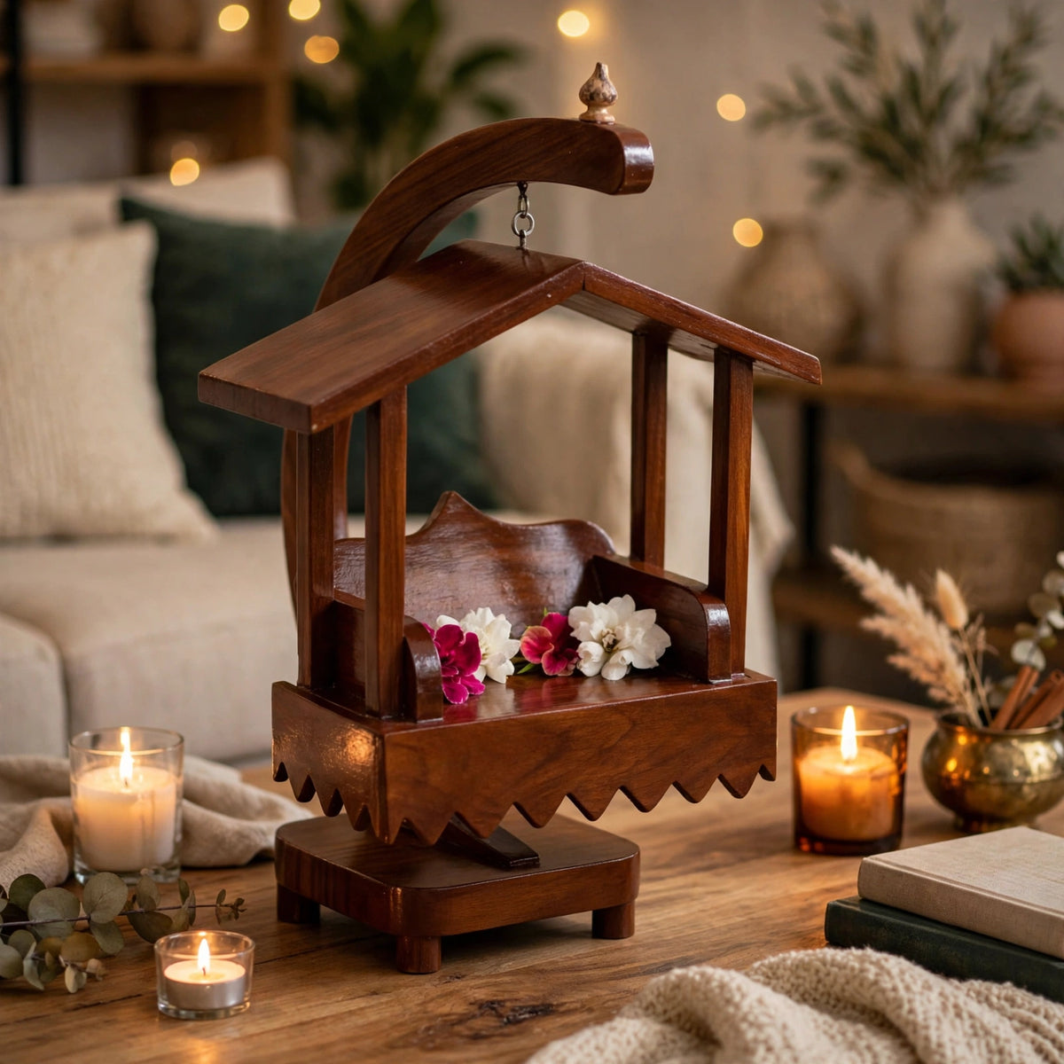 Handcrafted Wooden Hanging Jhula