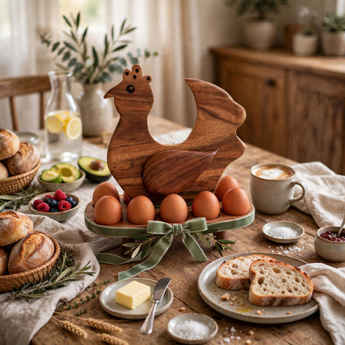 Handcrafted Wooden Chicken Egg Holder – Rustic Kitchen & Farmhouse Decor