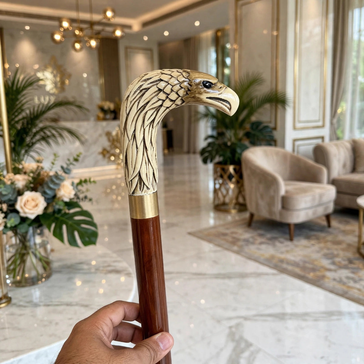 Luxury Eagle Head Wooden Walking Cane