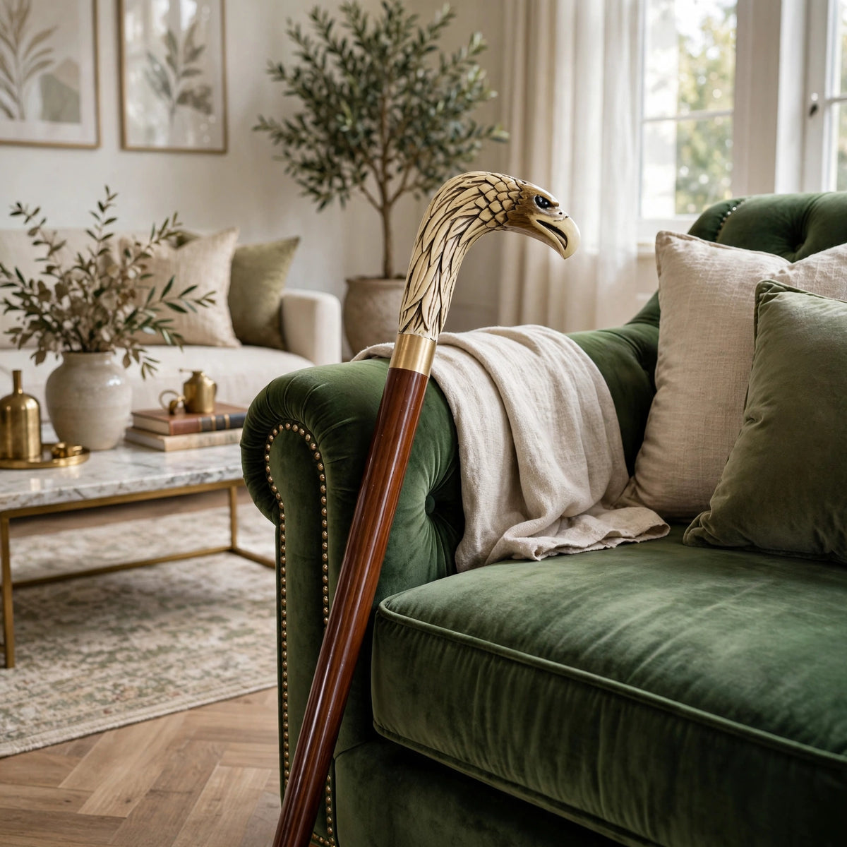 Luxury Eagle Head Wooden Walking Cane