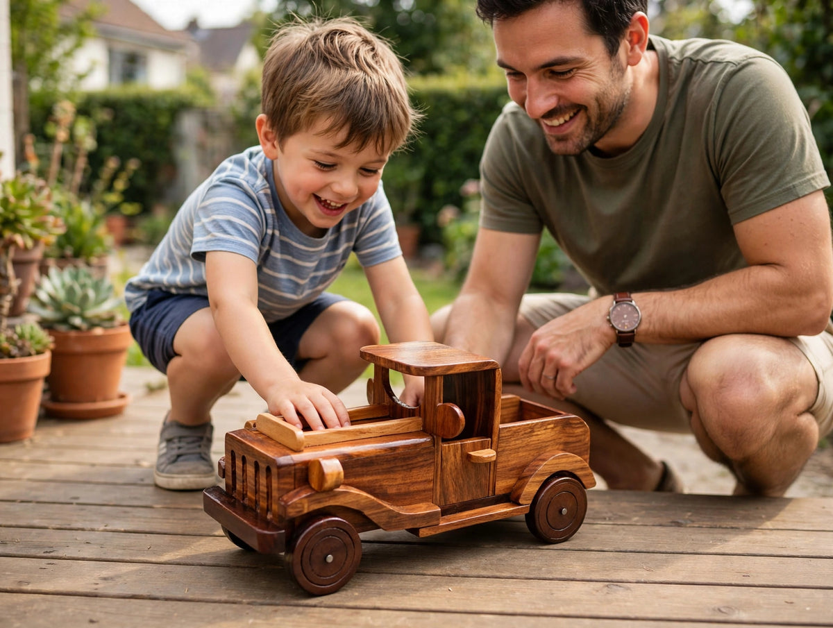 Handmade Wooden Pickup Jeep  Model
