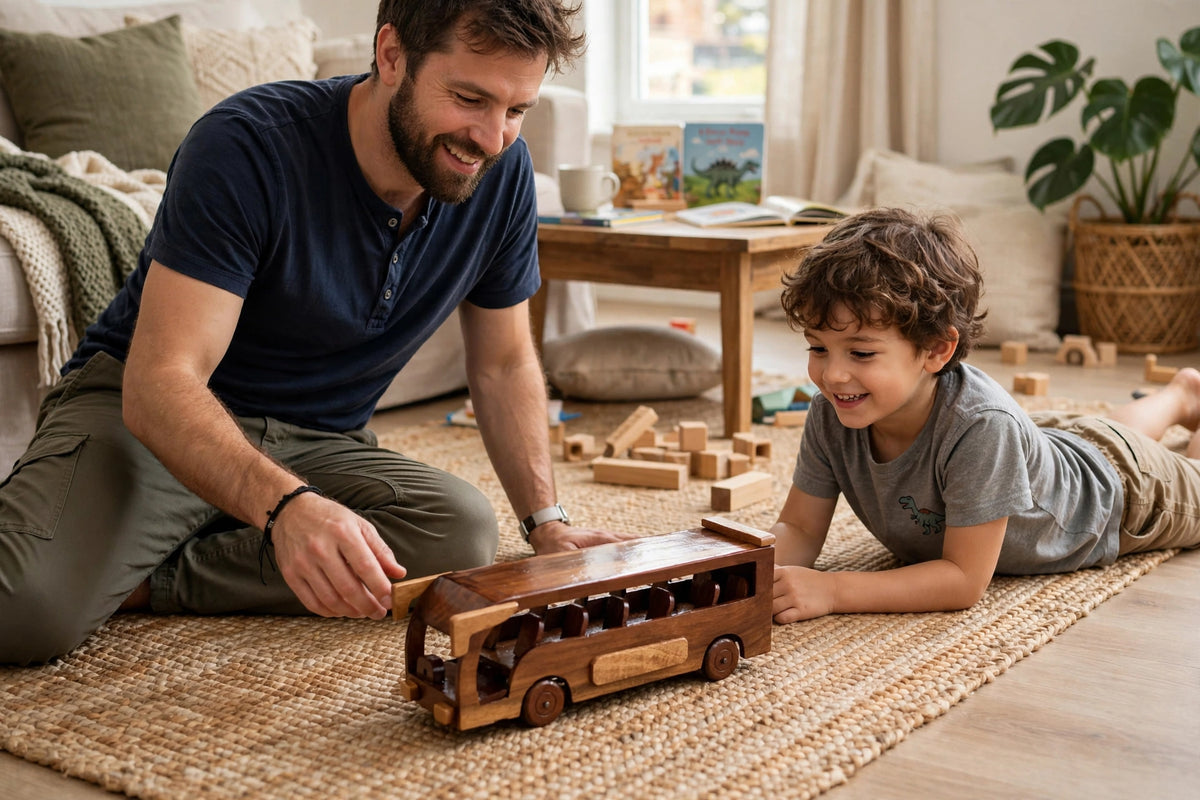 Wooden Passenger Bus | Premium Handmade Wooden Bus Showpiece