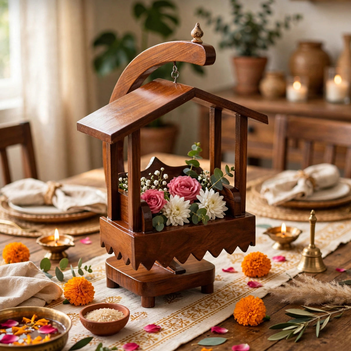 Handcrafted Wooden Hanging Jhula