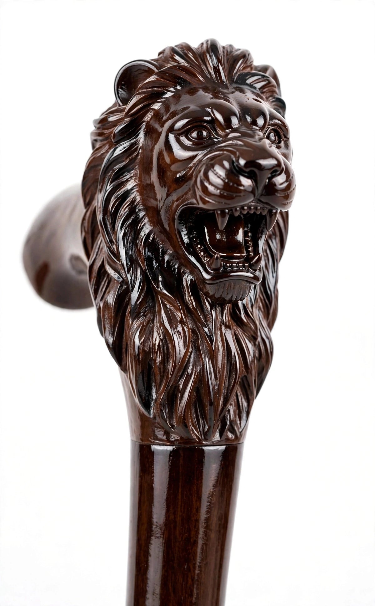 Handcrafted Lion Head Wooden Walking Cane – Premium Carved Handle