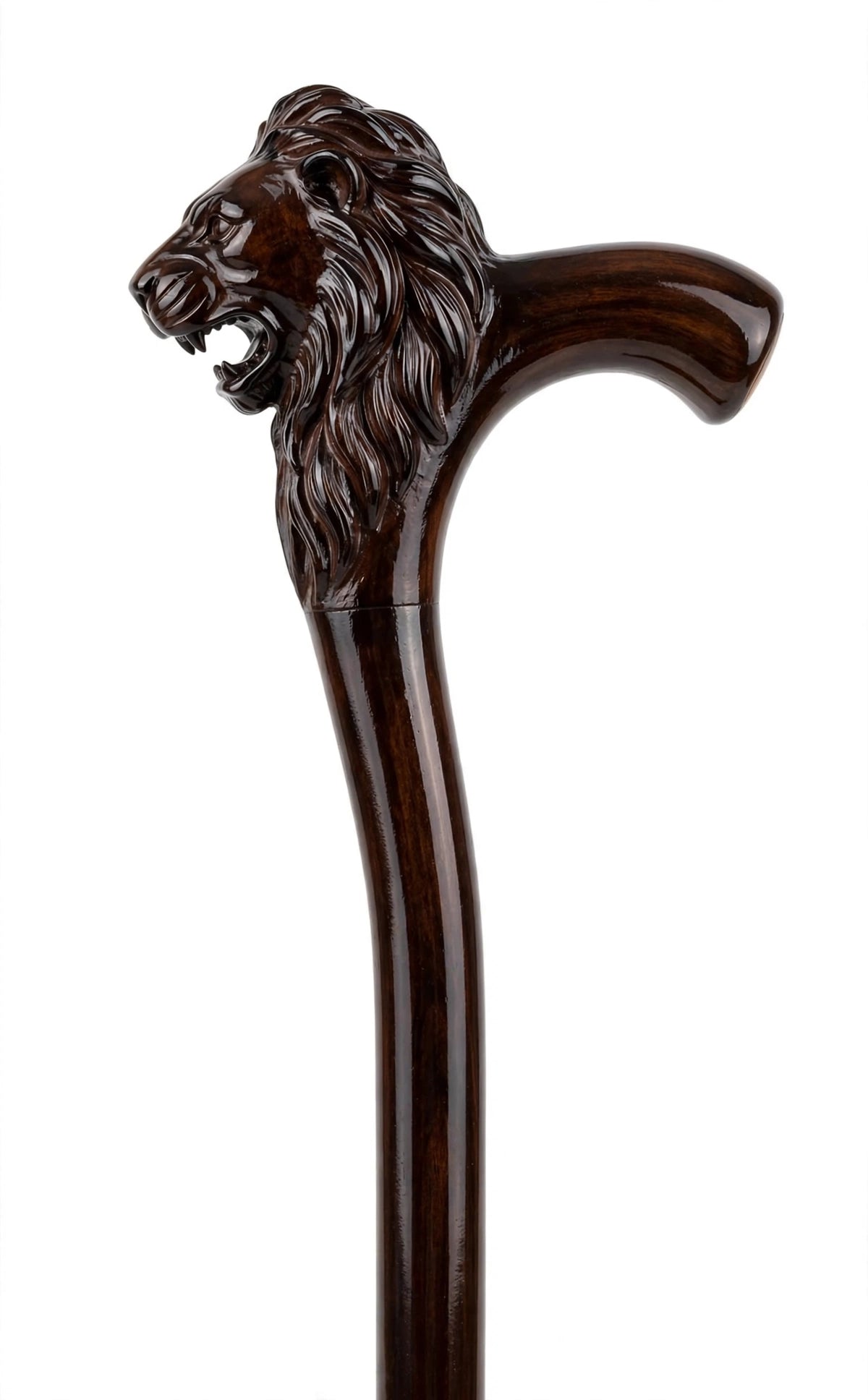 Handcrafted Lion Head Wooden Walking Cane – Premium Carved Handle