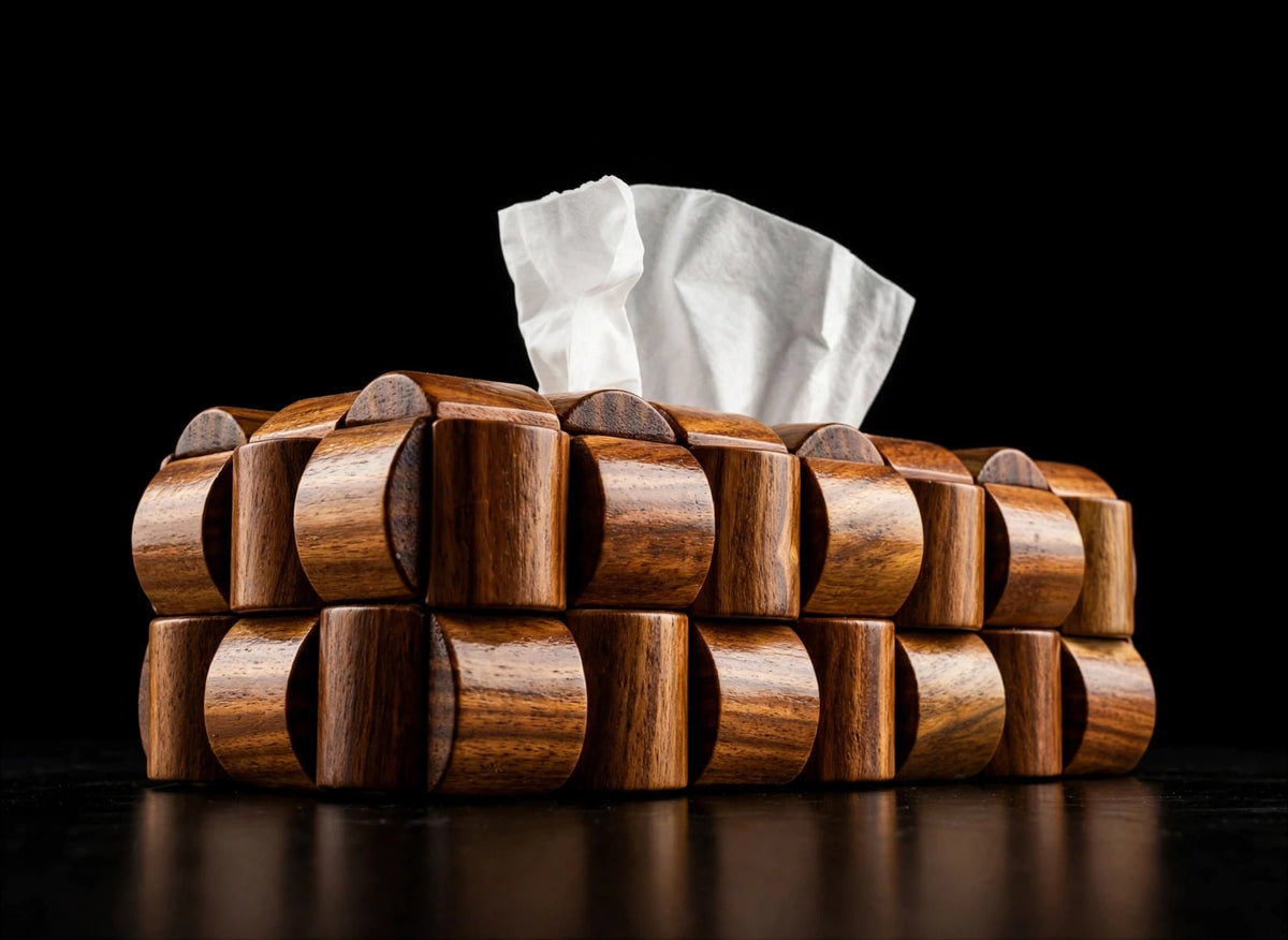 Handcrafted Wooden Tissue Box Holder