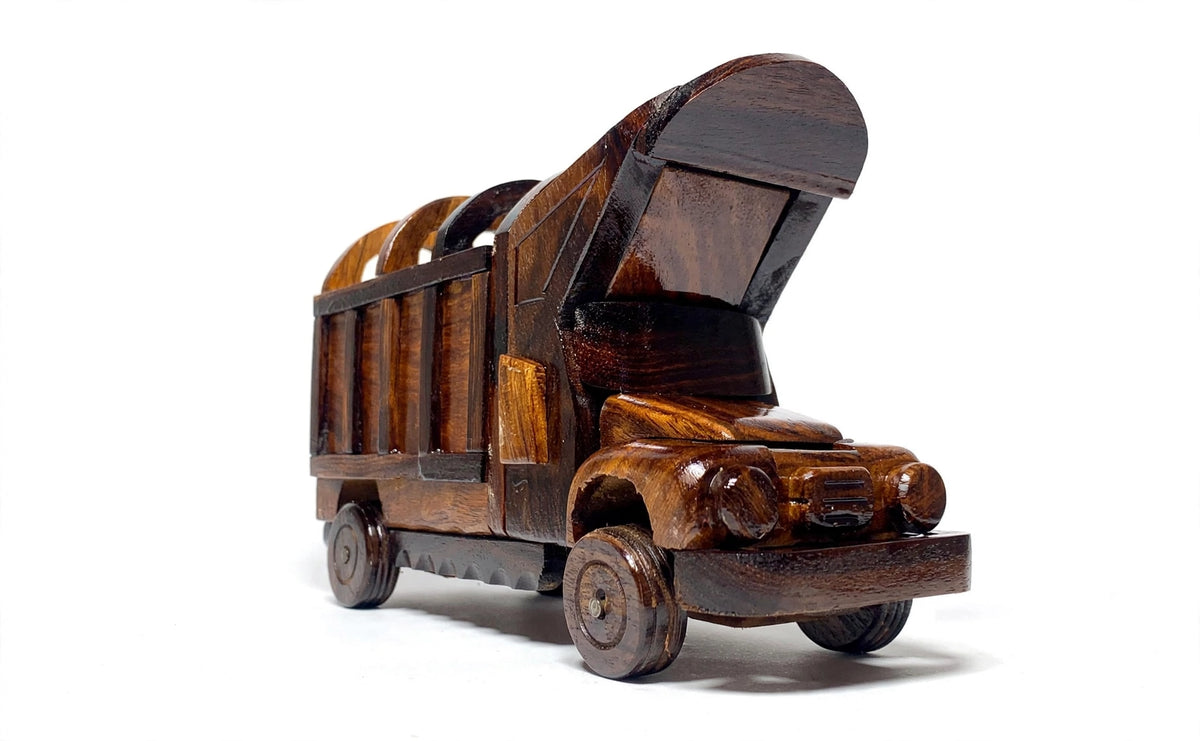 Handmade Wooden Truck Model – Rustic Wooden Vehicle Decor