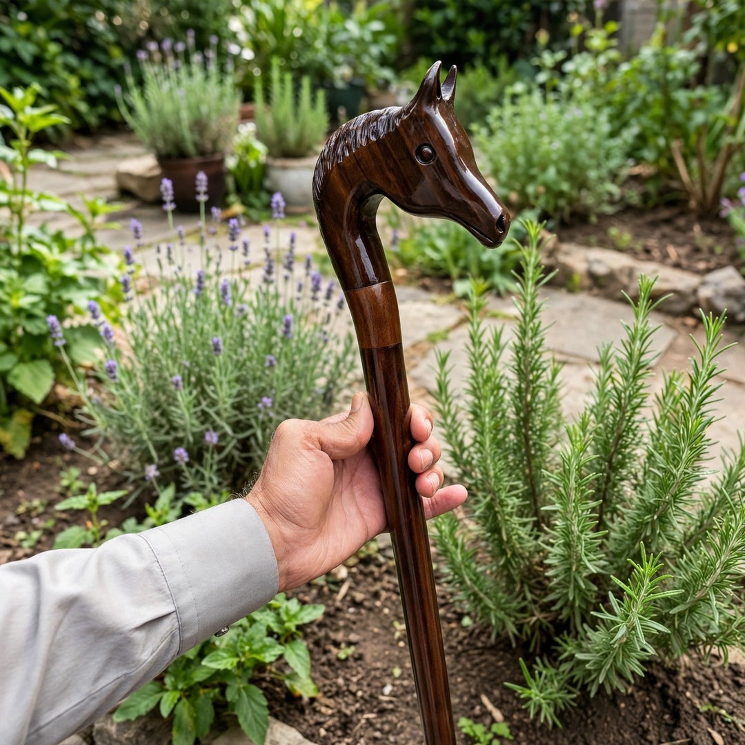 Handcrafted Wooden Horse Head Walking Cane – Premium Classic Design