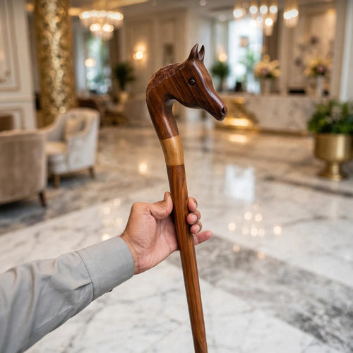 Handcrafted Wooden Horse Head Walking Cane – Premium Classic Design