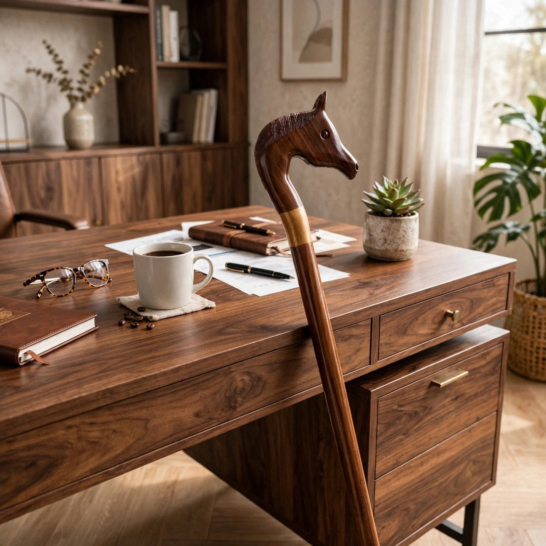 Handcrafted Wooden Horse Head Walking Cane – Premium Classic Design