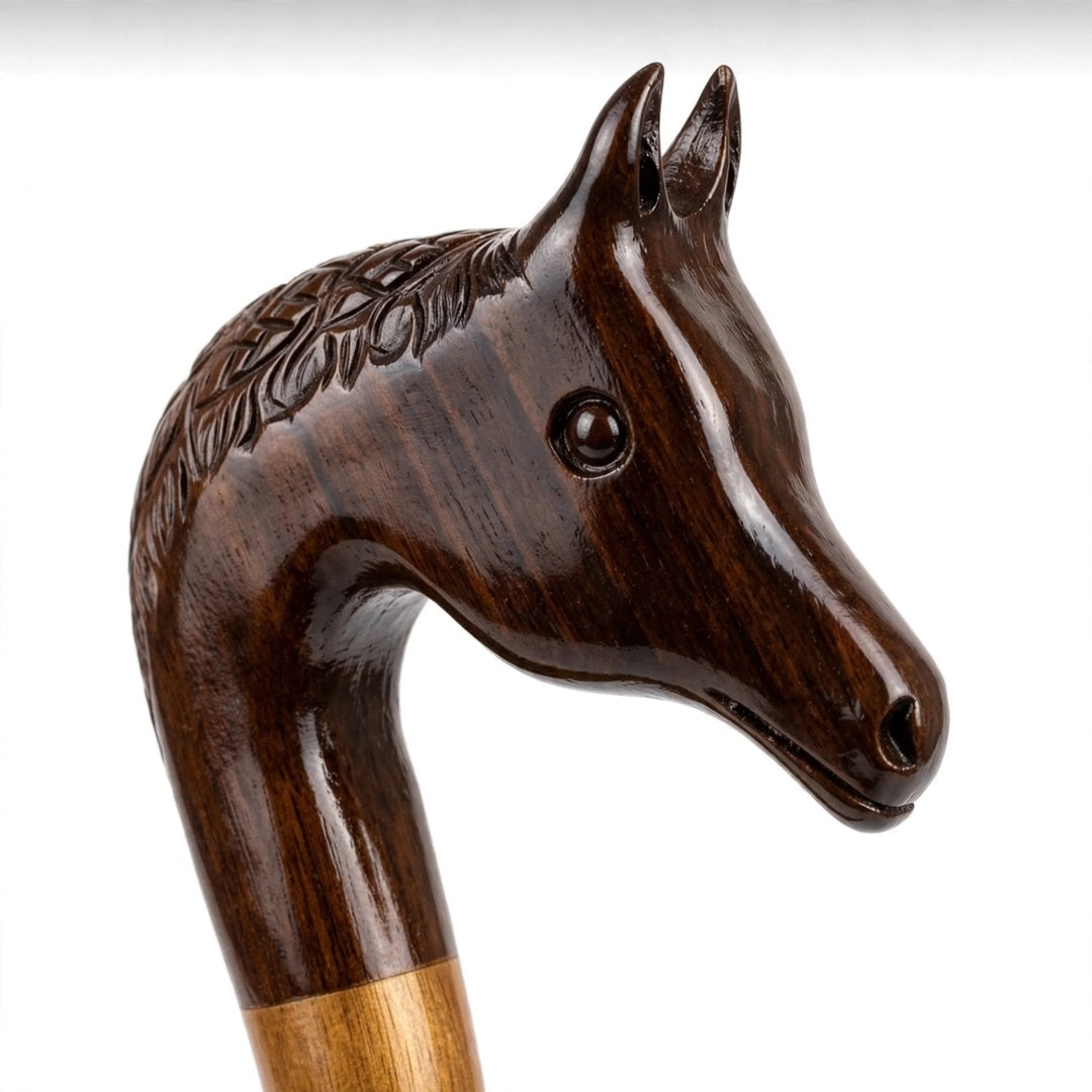 Handcrafted Wooden Horse Head Walking Cane – Premium Classic Design
