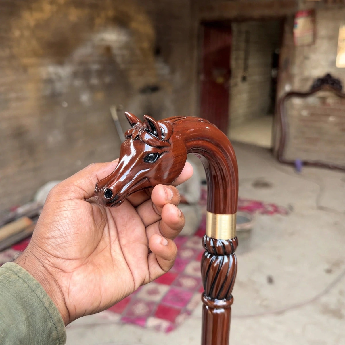 Handcrafted Horse Head Walking Cane