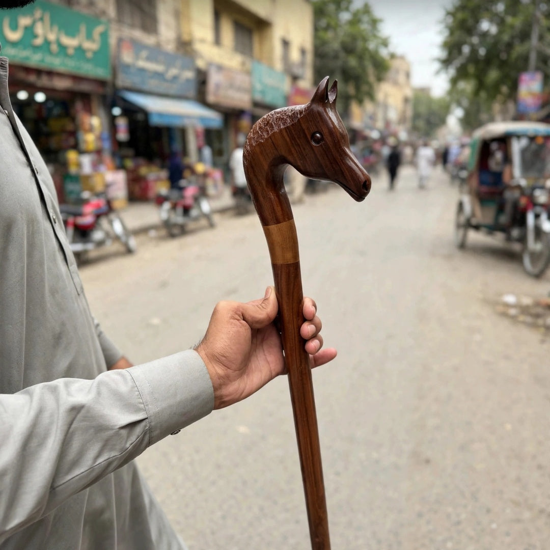 Handcrafted Wooden Horse Head Walking Cane – Premium Classic Design