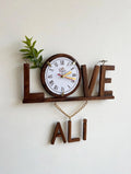 Personalized Wooden LOVE Wall Clock with Custom Name