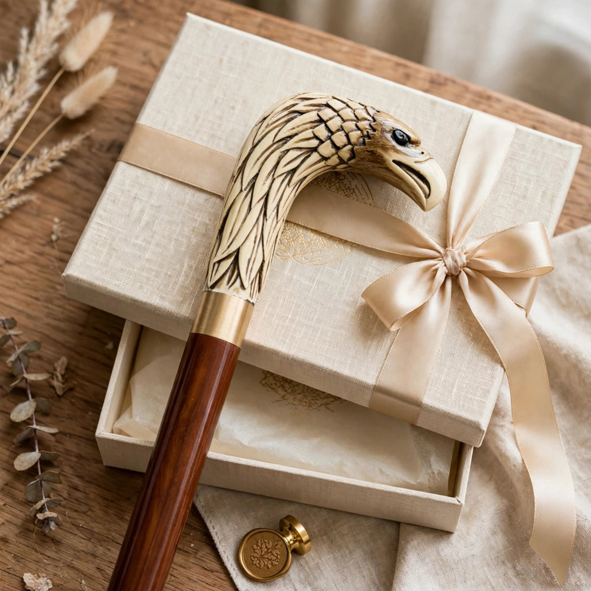 Luxury Eagle Head Wooden Walking Cane