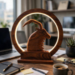 Handcrafted Wooden Markhor LED Lamp