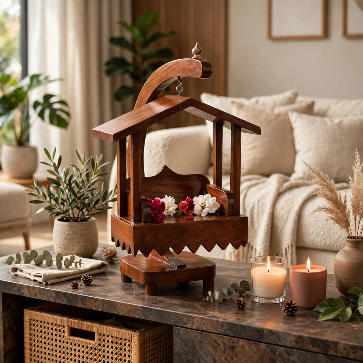 Handcrafted Wooden Hanging Jhula