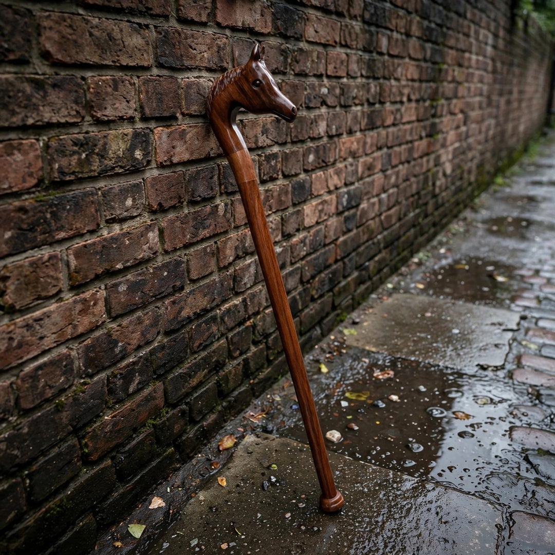 Handcrafted Wooden Horse Head Walking Cane – Premium Classic Design