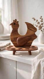 Handcrafted Wooden Chicken Egg Holder – Rustic Kitchen & Farmhouse Decor