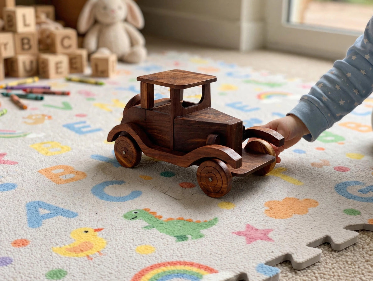 Handmade Wooden Vintage Car Model