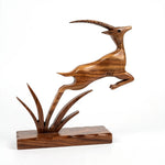 Handcrafted Wooden Deer Sculpture