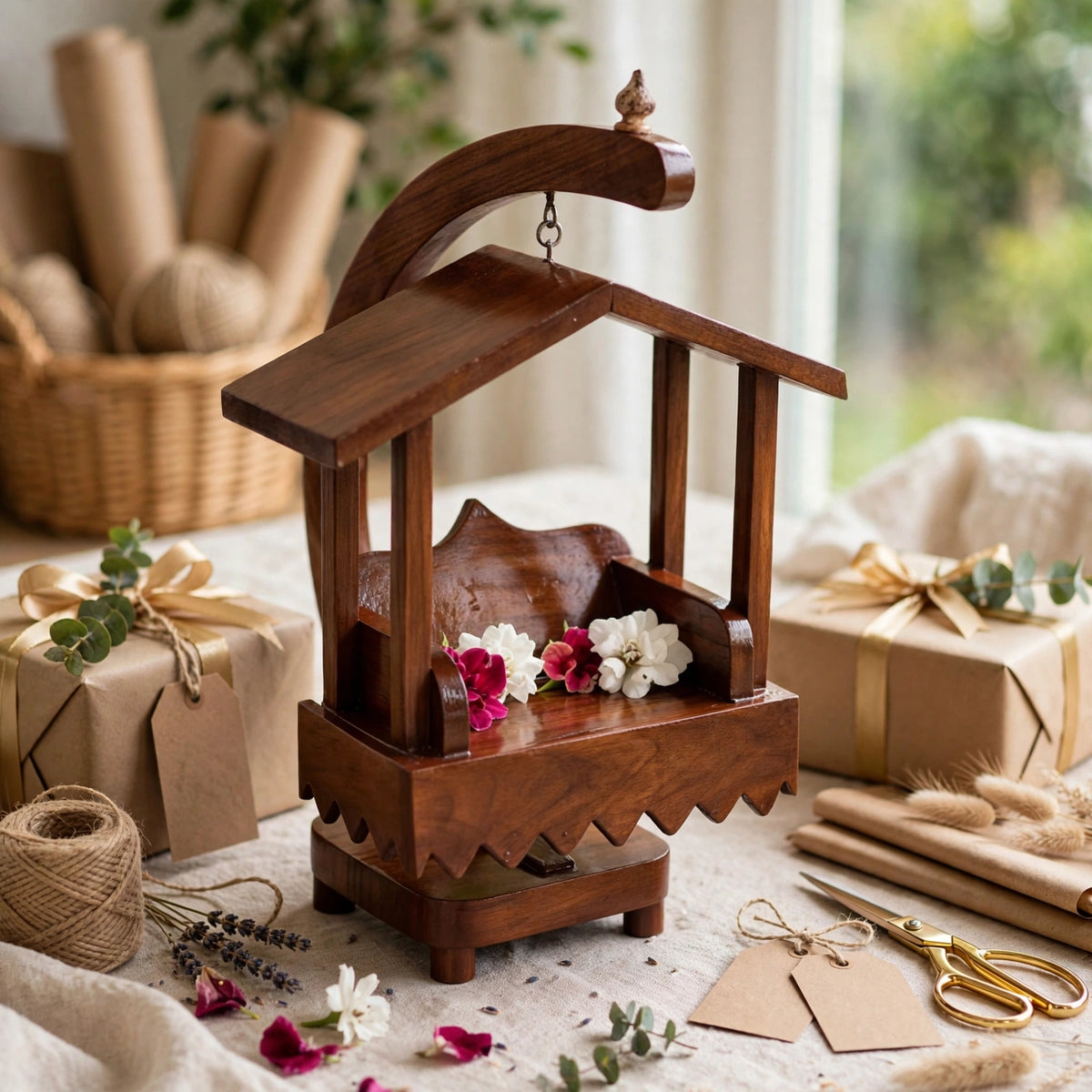Handcrafted Wooden Hanging Jhula