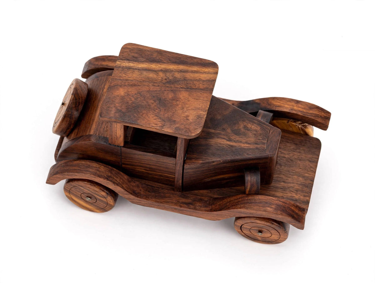 Handmade Wooden Vintage Car Model