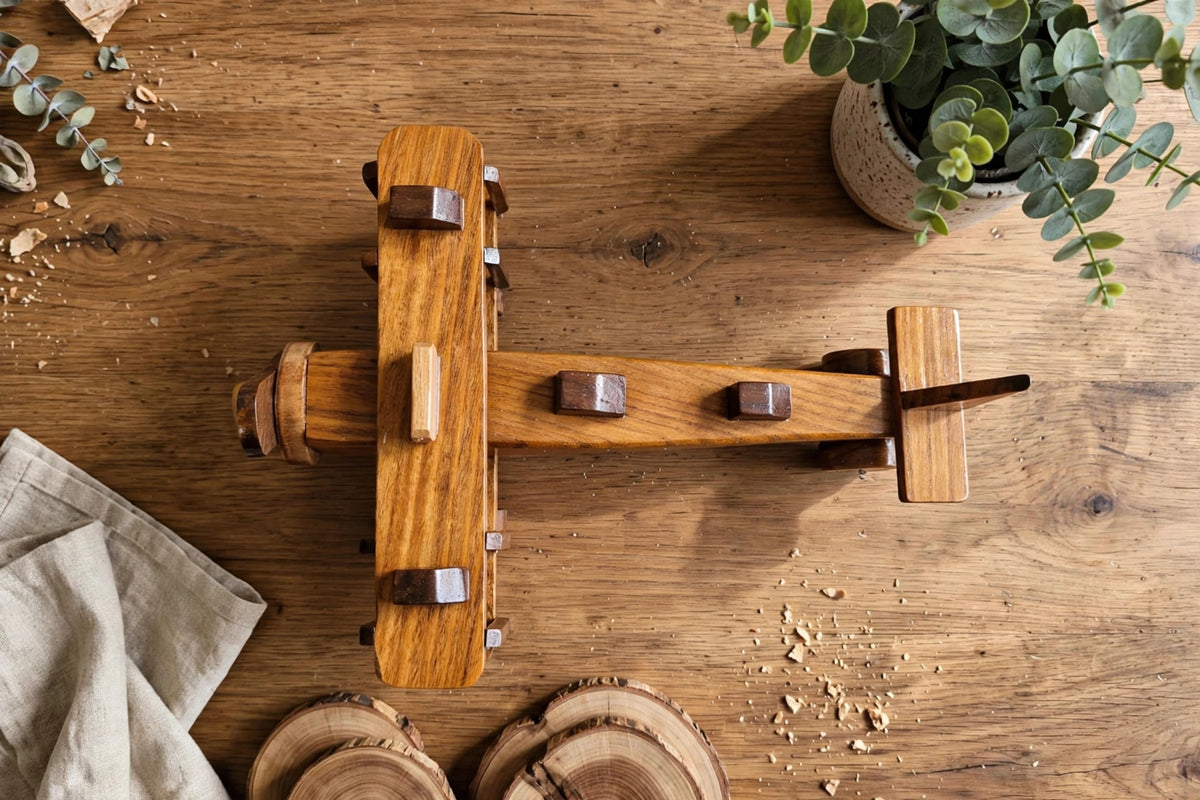 Classic Wooden Airplane Showpiece | Desk & Home Decor