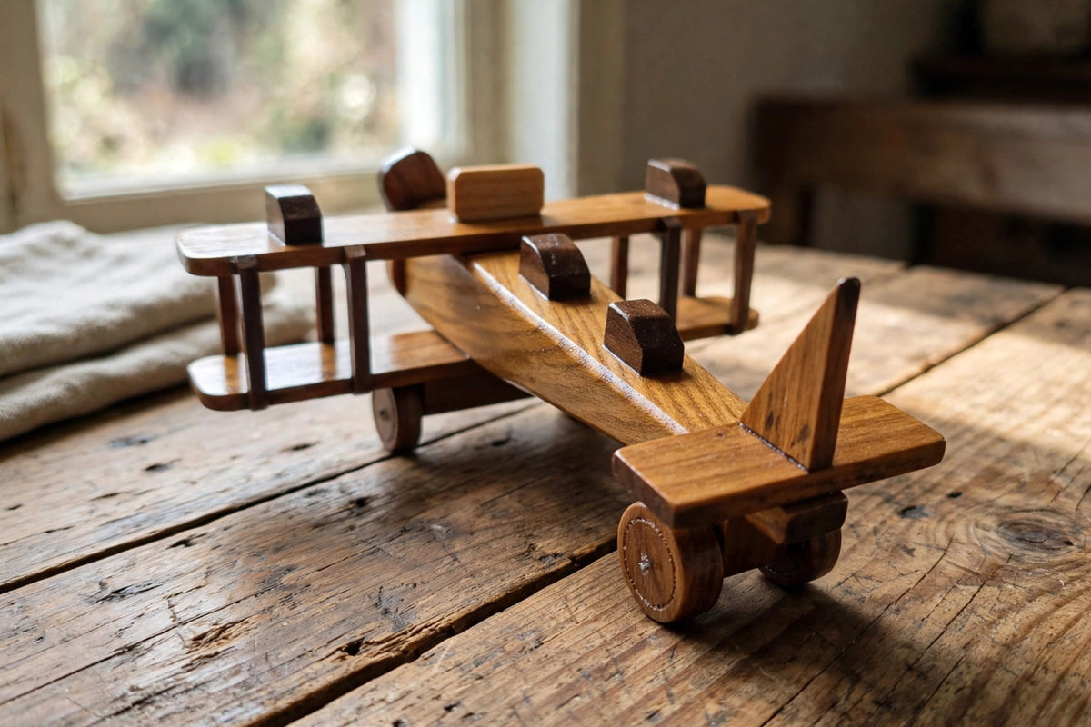 Classic Wooden Airplane Showpiece | Desk & Home Decor