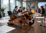 Vintage Wooden Cannon Showpiece