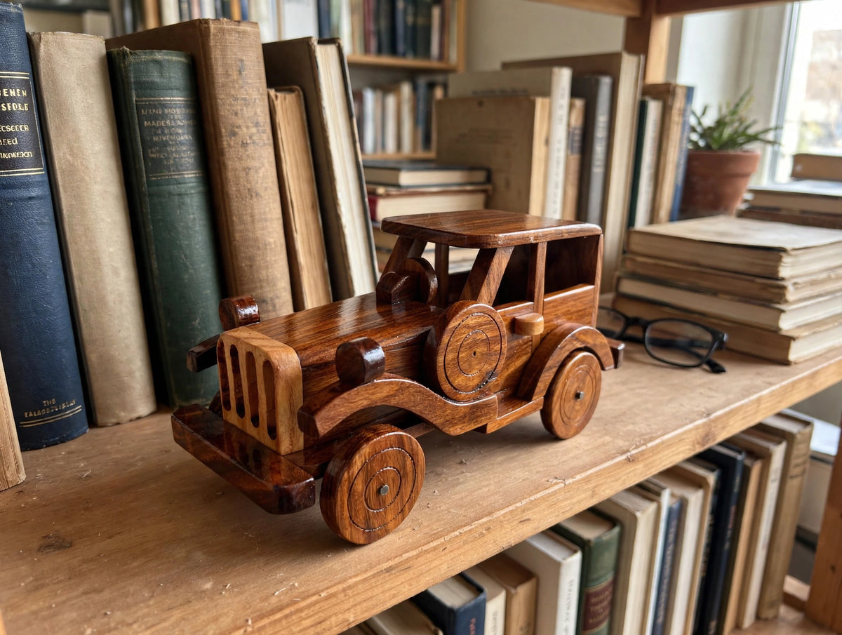 Classic Handmade Wooden Decorative Car | Premium Home & Office Décor