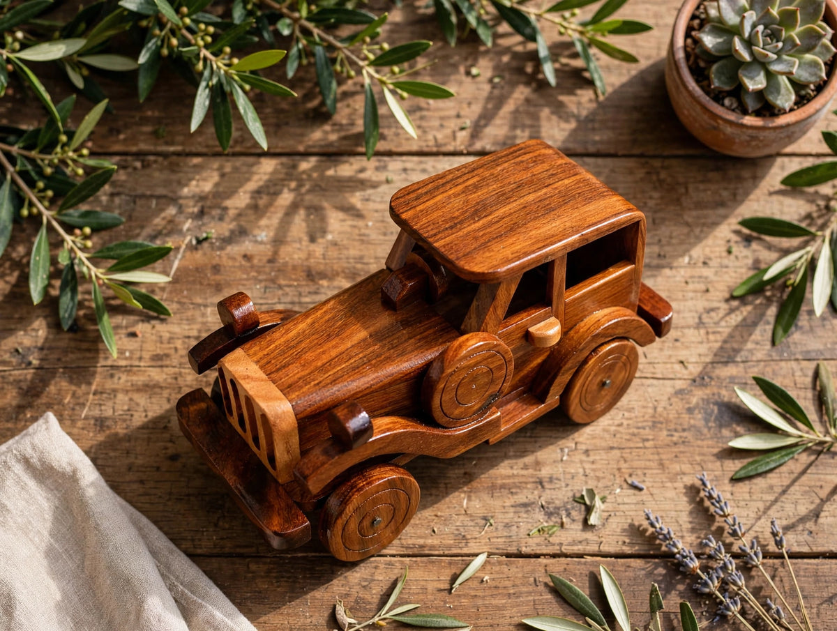 Classic Handmade Wooden Decorative Car | Premium Home & Office Décor