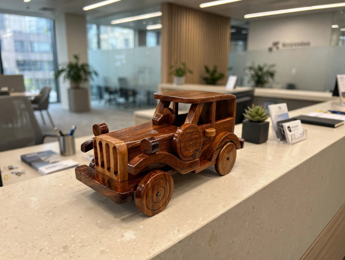 Classic Handmade Wooden Decorative Car | Premium Home & Office Décor
