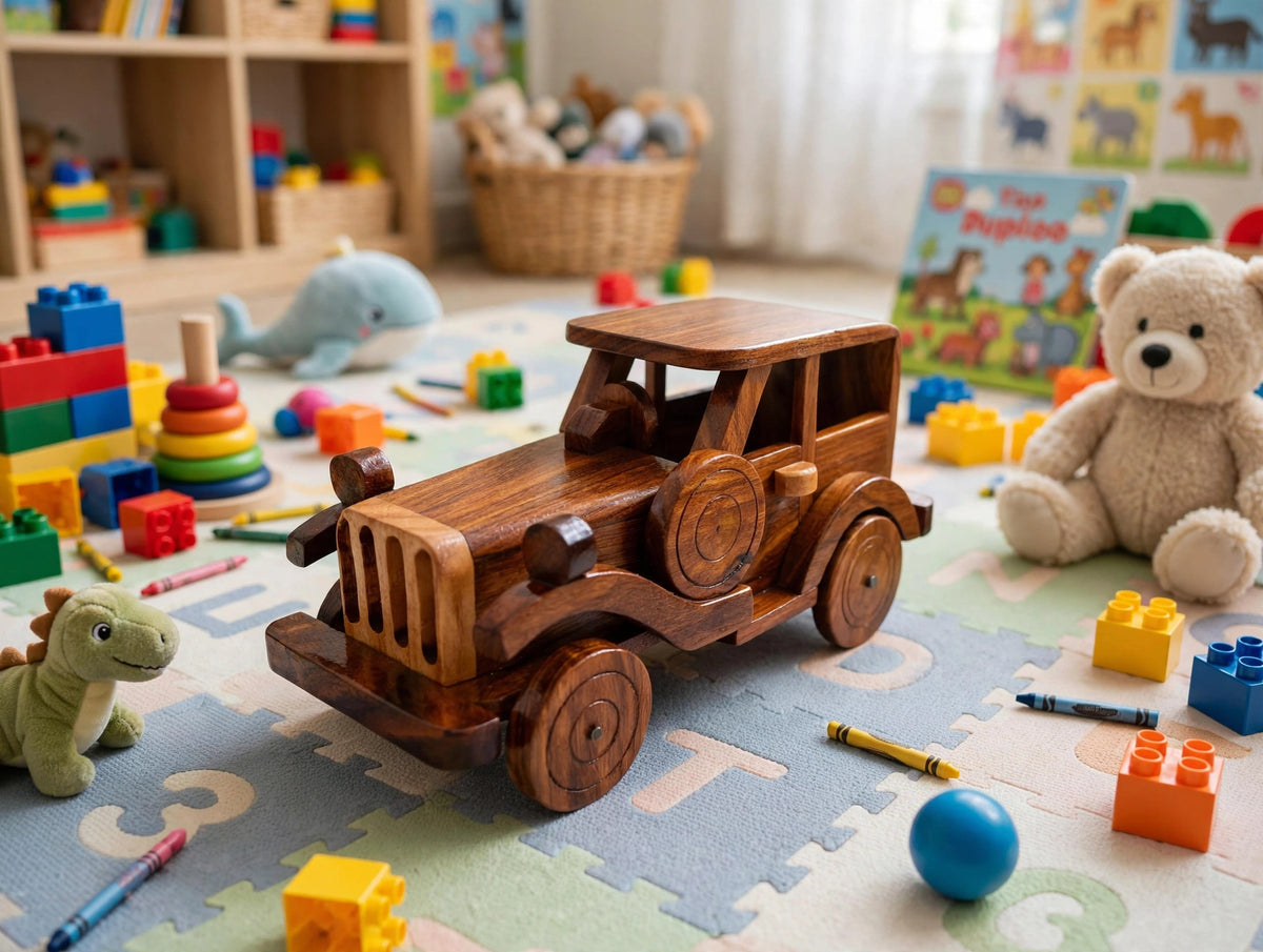 Classic Handmade Wooden Decorative Car | Premium Home & Office Décor