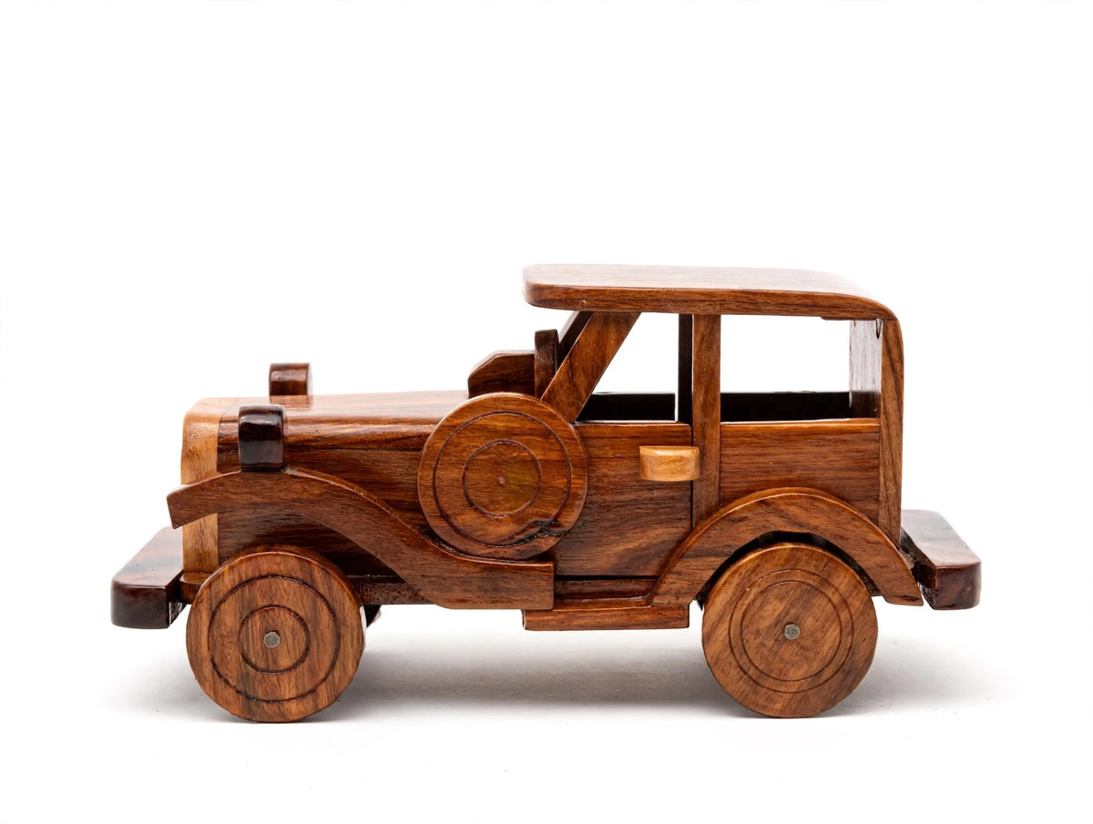 Classic Handmade Wooden Decorative Car | Premium Home & Office Décor