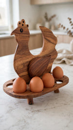 Handcrafted Wooden Chicken Egg Holder – Rustic Kitchen & Farmhouse Decor