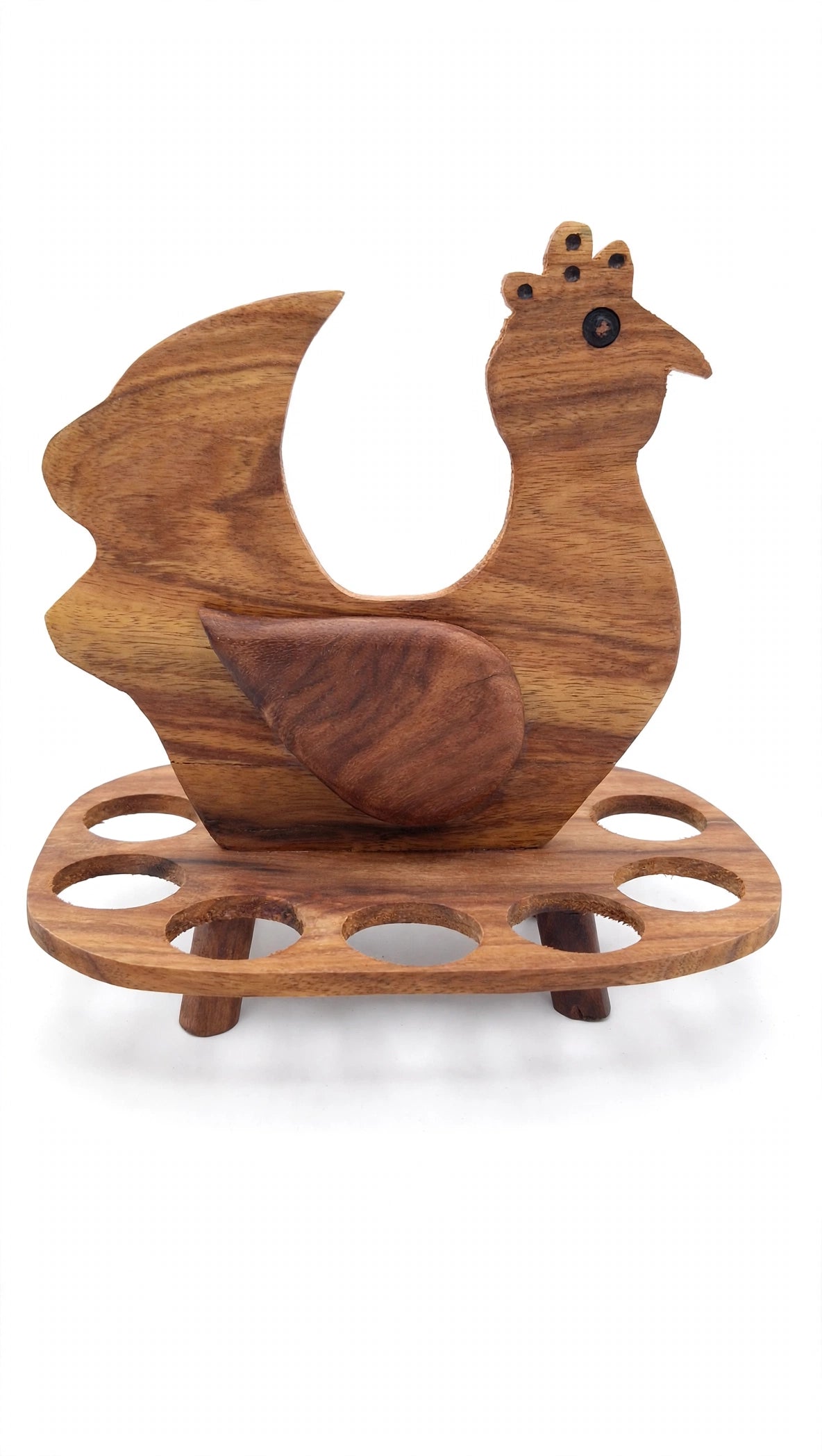 Handcrafted Wooden Chicken Egg Holder – Rustic Kitchen & Farmhouse Decor