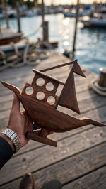 Handcrafted Wooden Sailboat Decorative Showpiece – Nautical Home Decor
