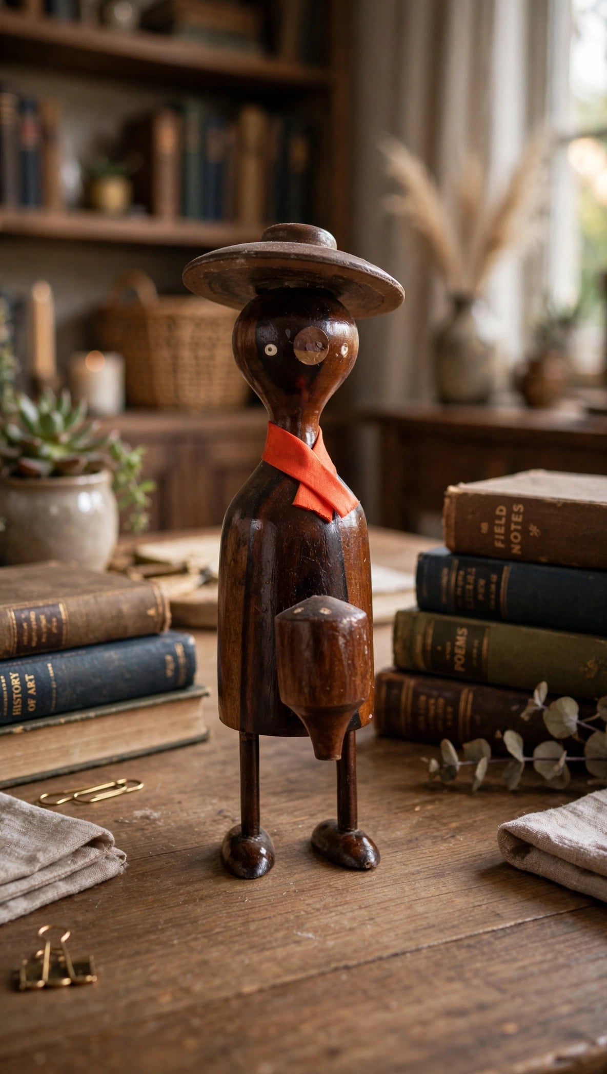 Handcrafted Wooden Duck Figurine – Rustic Decorative Bird Showpiece