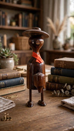 Handcrafted Wooden Duck Figurine – Rustic Decorative Bird Showpiece