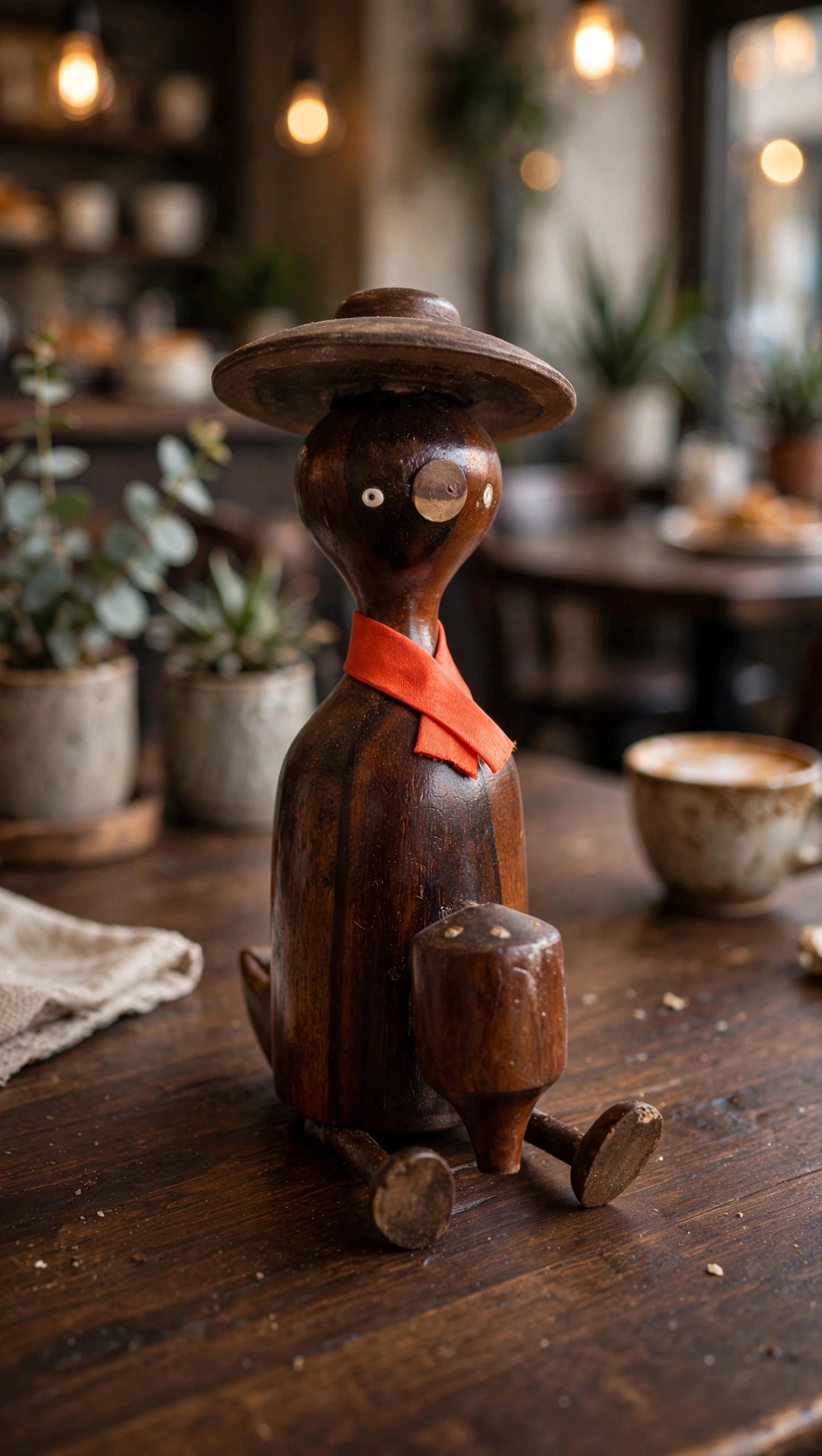 Handcrafted Wooden Duck Figurine – Rustic Decorative Bird Showpiece