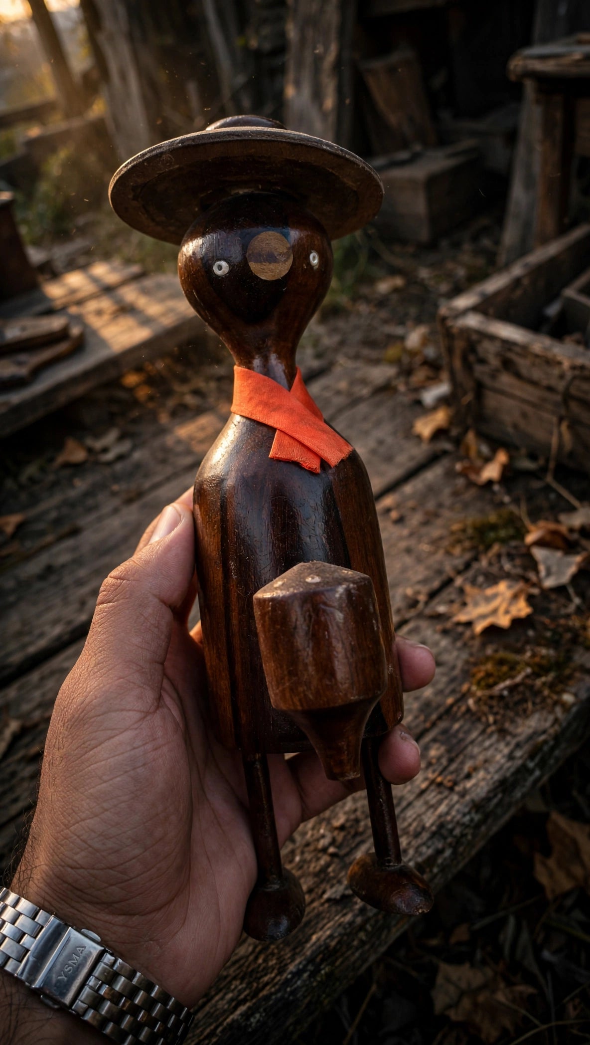 Handcrafted Wooden Duck Figurine – Rustic Decorative Bird Showpiece