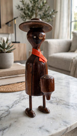 Handcrafted Wooden Duck Figurine – Rustic Decorative Bird Showpiece